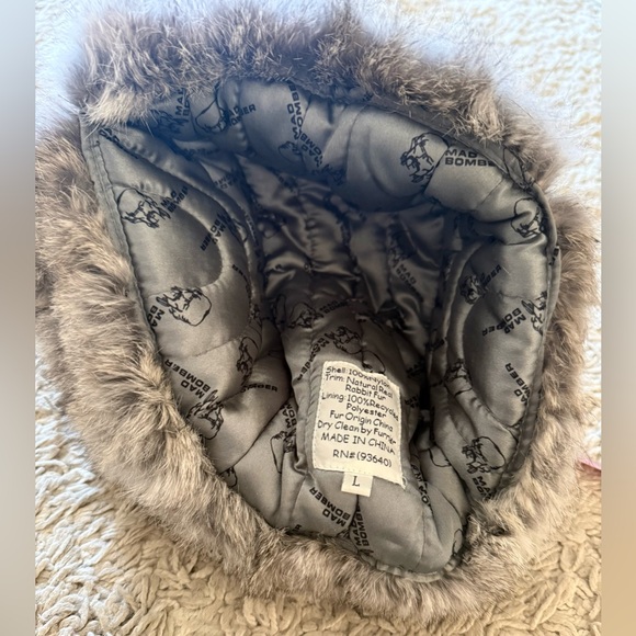 Mad Bomber Rabbit Fur Trapper Hat Red w/ Natural Rabbit Fur L Large Warm Winter - Picture 2 of 8